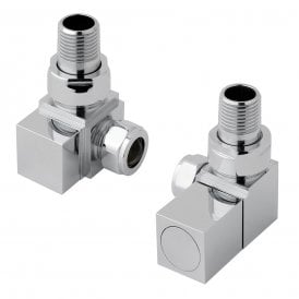 Eastbrook Square Corner Radiator Valves (Pair) Chrome   41.3010