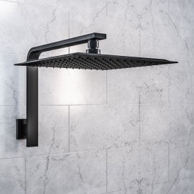 Eastbrook Square Shower Head 200mm Matt Smooth Black   93.0095