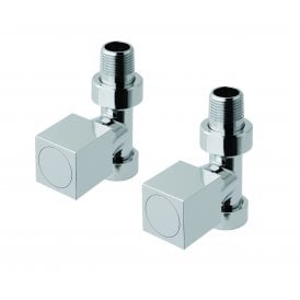 Eastbrook Square Straight Radiator Valves Chrome   41.3002