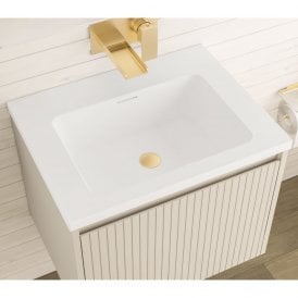 Eastbrook Stockton 60cm Fluted Wall Hung Unit 1 Drawer Cashmere   37.2063