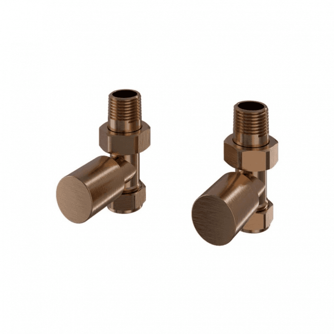 Eastbrook  Straight Radiator Valve (Pair) Brushed Bronze 12.081