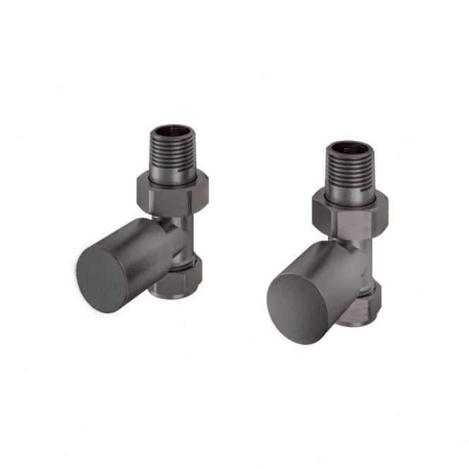 Eastbrook  Straight Radiator Valve (Pair) Brushed Gunmetal   12.072