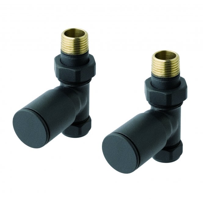Eastbrook  Straight Radiator Valve (Pair) Matt Anthracite   41.3016