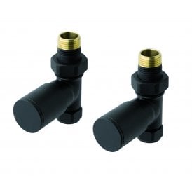 Eastbrook Straight Radiator Valve (Pair) Matt Black   41.3014