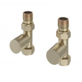 Eastbrook Straight Radiator Valves (Pair) Brushed Brass   41.0609