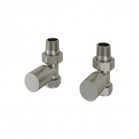 Eastbrook Straight Radiator Valves Pair Brushed Nickel   54.0068