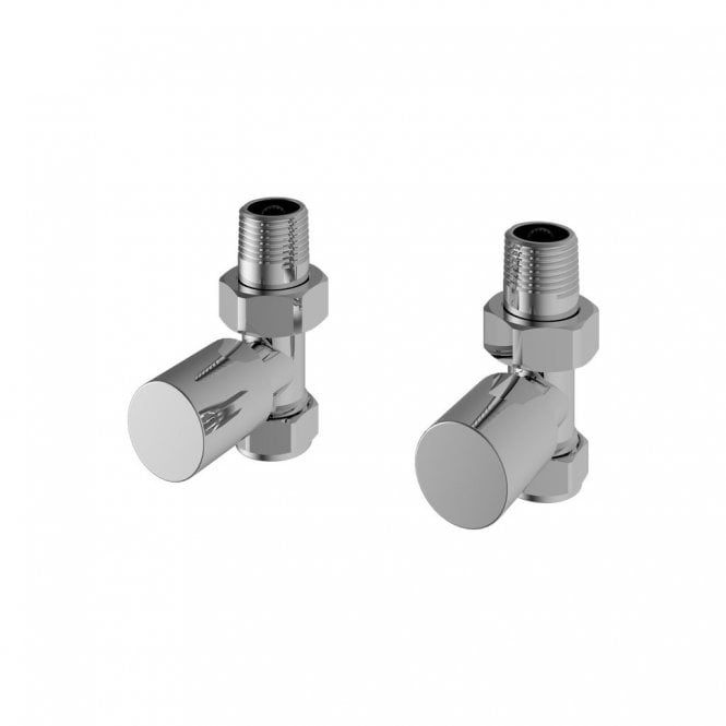 Eastbrook  Straight Radiator Valves Pair Chrome   54.0038