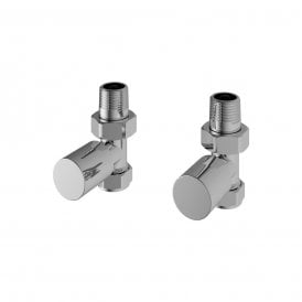 Eastbrook Straight Radiator Valves Pair Chrome   54.0038