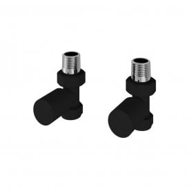 Eastbrook Straight Radiator Valves Pair Matt Black   54.0041