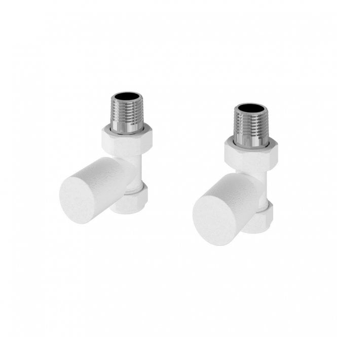 Eastbrook  Straight Radiator Valves Pair Matt White   54.0039