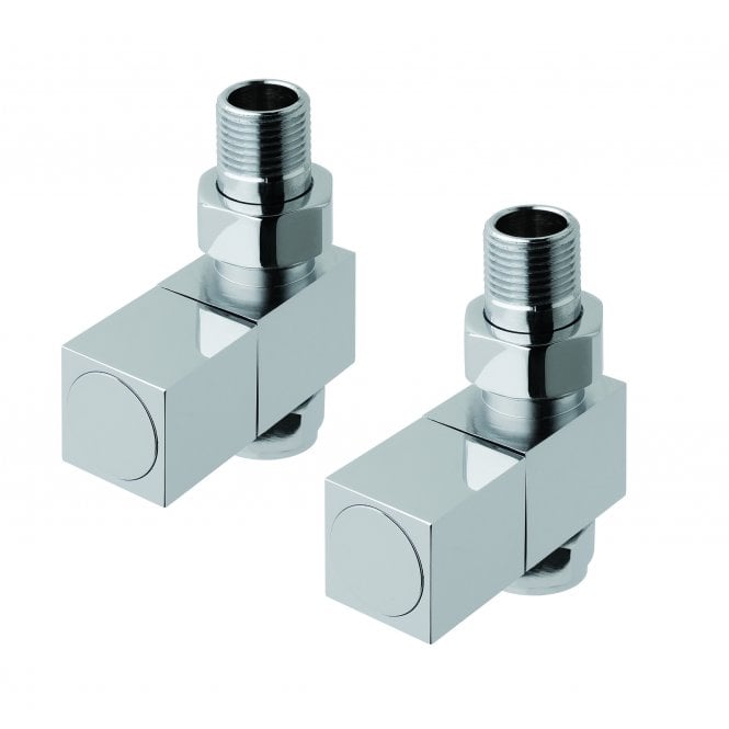 Eastbrook  Straight Square Radiator Valve (Pair) Chrome   12.038