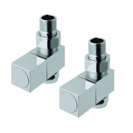 Eastbrook Straight Square Radiator Valve (Pair) Chrome   12.038