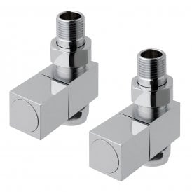 Eastbrook Straight Square Radiator Valve (Pair) Chrome   12.038