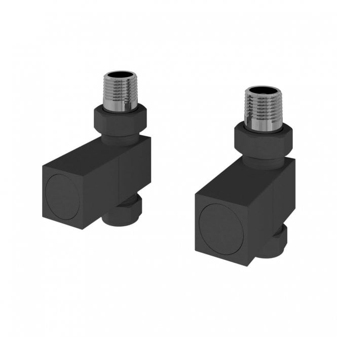 Eastbrook  Straight Square Radiator Valves Pair Matt Anthracite   54.0055