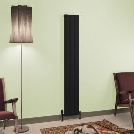 Eastbrook Tordino 1800mm x 280mm Aluminium Radiator Matt Black   89.1232