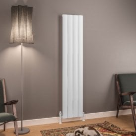 Eastbrook Tordino 1800mm x 375mm Aluminium Radiator Matt White   89.1206