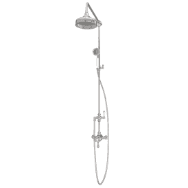 Eastbrook Traditional Thermostatic Exposed Shower Valve With Rigid 8 Inch Rose Head Chrome   60.2007