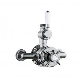 Eastbrook Traditional Twin Exposed Thermostatic Shower Valve With Flat Handles   68.0048