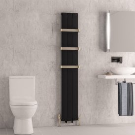 Eastbrook Trent 1800mm x 280mm Aluminium Radiator Matt Black   41.0484