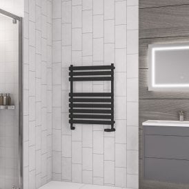 Eastbrook Tunstall 800mm x 600mm Towel Rail Matt Black   89.0043