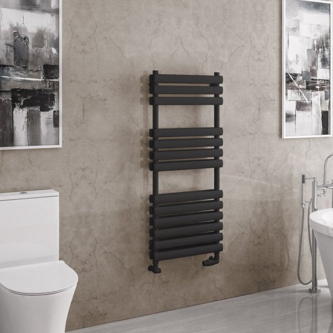 Eastbrook  Tunstall Double 1200mm x 500mm Towel Rail Matt Black   81.0182