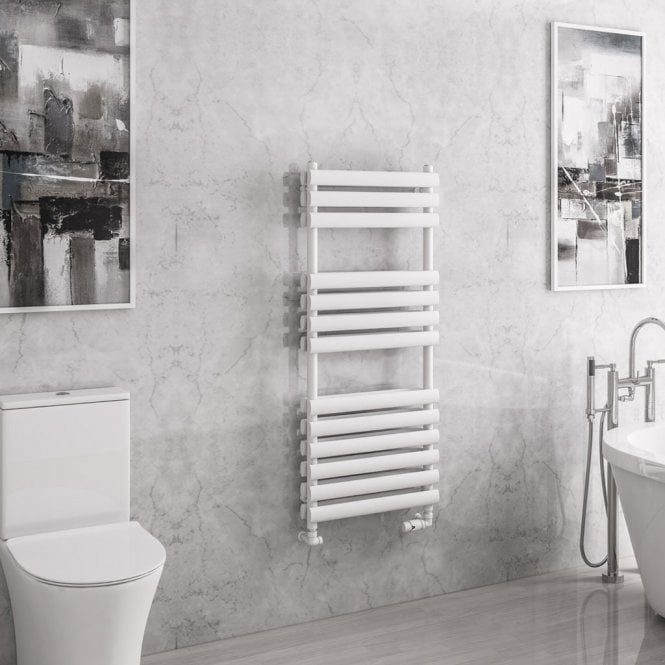 Eastbrook  Tunstall Double 1200mm x 500mm Towel Rail Matt White   81.0144