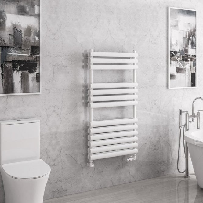 Eastbrook  Tunstall Double 1200mm x 600mm Towel Rail Matt White   81.0147