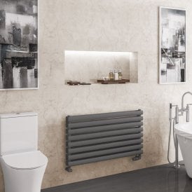 Eastbrook Tunstall Double 560mm x 1000mm Towel Rail Matt Anthracite   81.0167