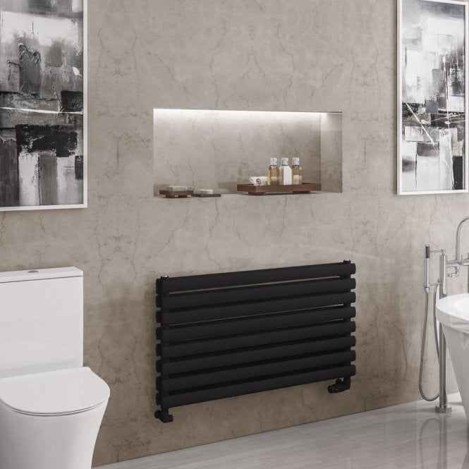 Eastbrook  Tunstall Double 560mm x 1000mm Towel Rail Matt Black   81.0179
