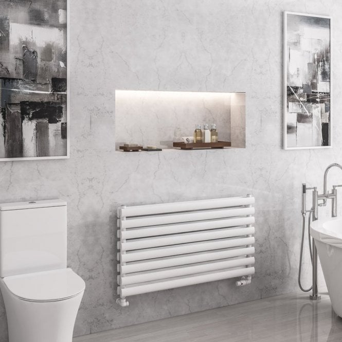 Eastbrook  Tunstall Double 560mm x 1000mm Towel Rail Matt White   81.0149
