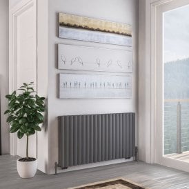 Eastbrook Tunstall Double 600mm x 1179mm Radiator Matt Anthracite   81.0157