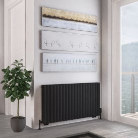 Eastbrook Tunstall Double 600mm x 1179mm Radiator Matt Black   81.0178