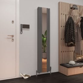 Eastbrook Tunstall Double Mirror 1800mm x 380mm Radiator Matt Anthracite   81.0170