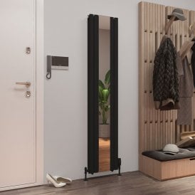 Eastbrook Tunstall Double Mirror 1800mm x 380mm Radiator Matt Black   81.0188