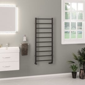 Eastbrook Tuscan Round 1200mm x 500mm Towel Rail Matt Anthracite   89.1586