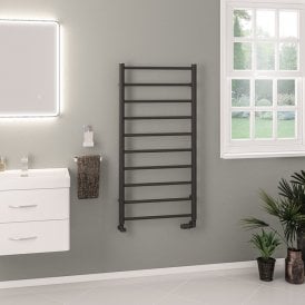 Eastbrook Tuscan Round 1200mm x 600mm Towel Rail Matt Anthracite   89.1587