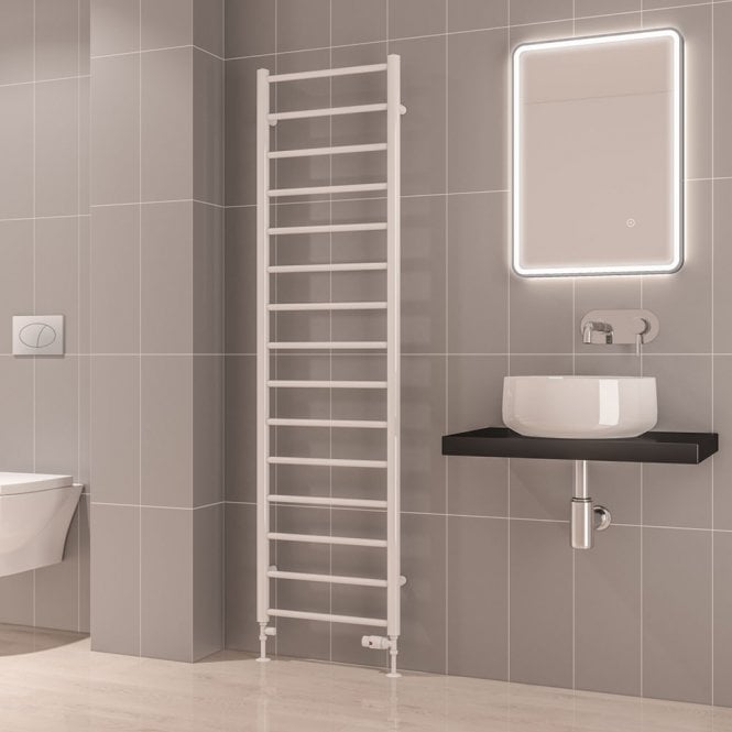 Eastbrook  Tuscan Round 1800mm x 500mm Towel Rail Gloss White   89.1576