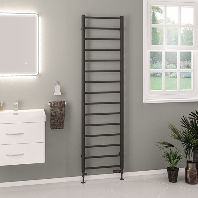 Eastbrook  Tuscan Round 1800mm x 500mm Towel Rail Matt Anthracite   89.1588