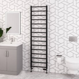 Eastbrook Tuscan Round 1800mm x 500mm Towel Rail Matt Black   89.1594