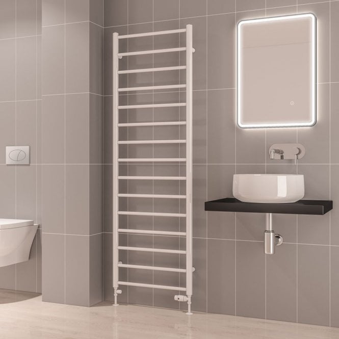 Eastbrook  Tuscan Round 1800mm x 600mm Towel Rail Gloss White   89.1577