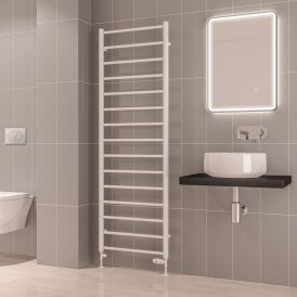 Eastbrook Tuscan Round 1800mm x 600mm Towel Rail Gloss White   89.1577