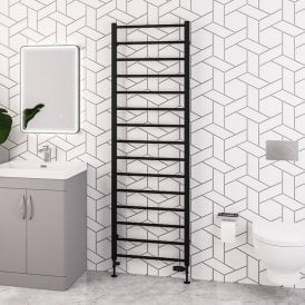 Eastbrook Tuscan Round 1800mm x 600mm Towel Rail Matt Black   89.1595