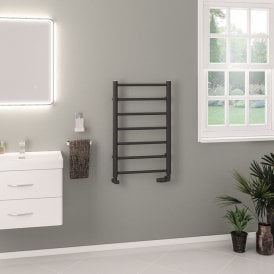 Eastbrook Tuscan Round 800mm x 500mm Towel Rail Matt Anthracite   89.1584