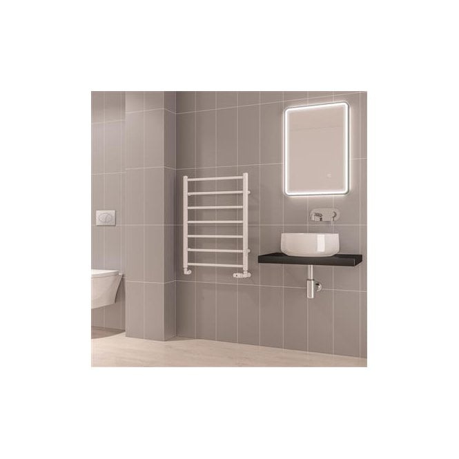 Eastbrook  Tuscan Round 800mm x 600mm Towel Rail Gloss White   89.1573