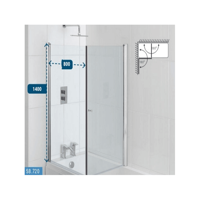 Eastbrook  Type 1 Screen Across Bath For 900mm Silver   58.719