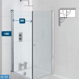 Eastbrook Type 1 Screen Across Bath For 900mm Silver   58.719