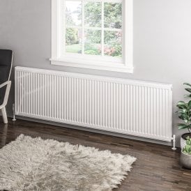 Eastbrook Type 11 Compact Panel Radiator 600mm x 2000mm Gloss White   25.0061