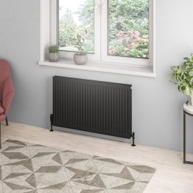 Eastbrook Type 21 Compact Panel Radiator 600mm x 1000mm Matt Black   25.0130