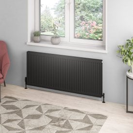 Eastbrook Type 21 Compact Panel Radiator 600mm x 1400mm Matt Black   25.0132