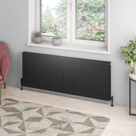 Eastbrook Type 21 Compact Panel Radiator 600mm x 1600mm Matt Black   25.0133